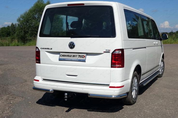 Защита заднего бампера на Volkswagen Caravelle/Multivan/Transporter фото 1