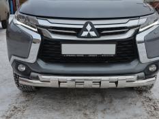 Защита переднего бампера на Mitsubishi Pajero Sport фото 4