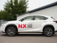 Пороги и боковые трубы на Lexus NX 200 фото 8