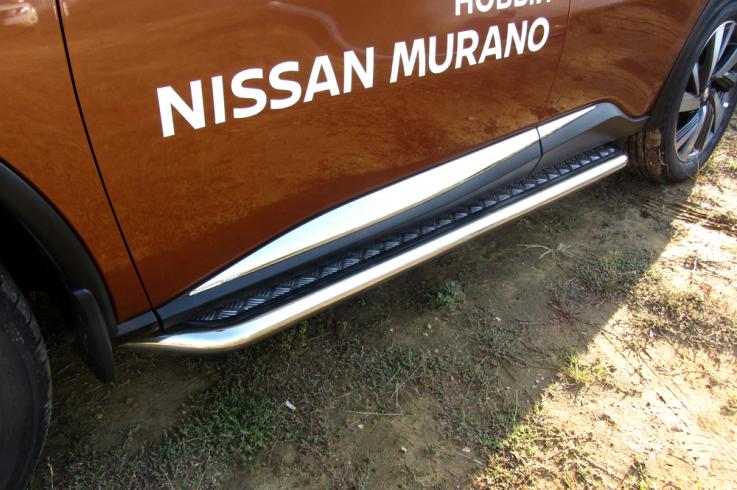Пороги и боковые трубы на Nissan Murano фото 1