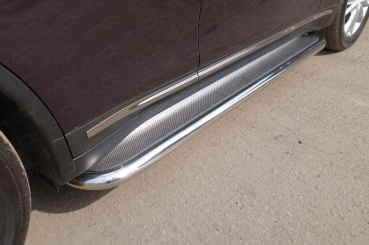 Пороги и боковые трубы на Infiniti QX70 (FX35, FX37, FX30d, FX50) фото 1
