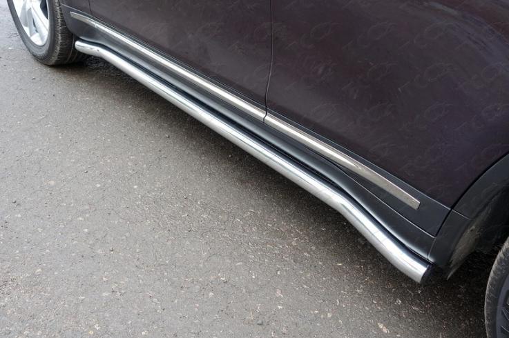 Пороги и боковые трубы на Infiniti QX70 (FX35, FX37, FX30d, FX50) фото 1