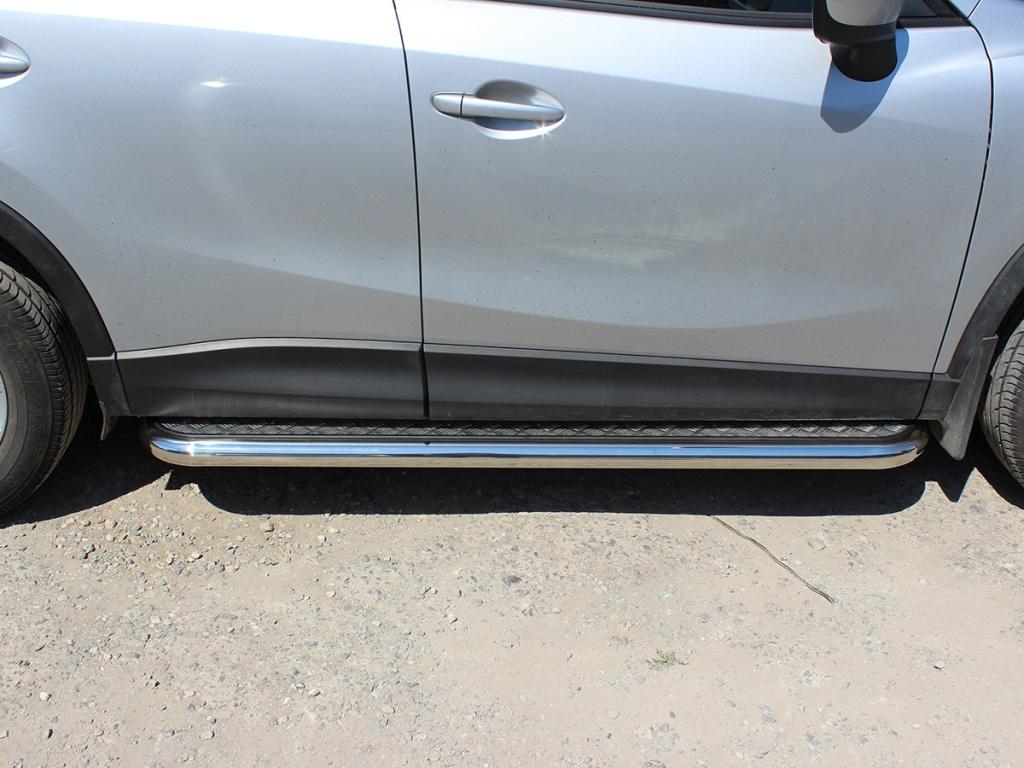 Пороги и боковые трубы на Mazda CX-5 фото 183