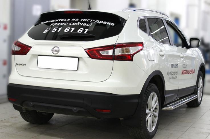 Пороги и боковые трубы на Nissan Qashqai фото 1