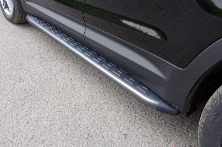 Пороги и боковые трубы на Hyundai Grand Santa Fe фото 1