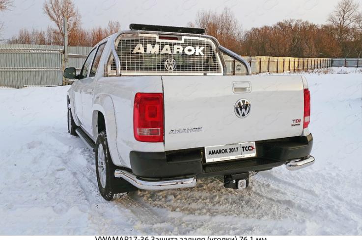 Защита заднего бампера на Volkswagen Amarok фото 1