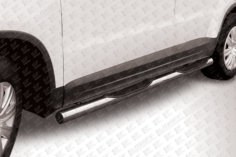 Пороги и боковые трубы на Volkswagen Tiguan фото 45