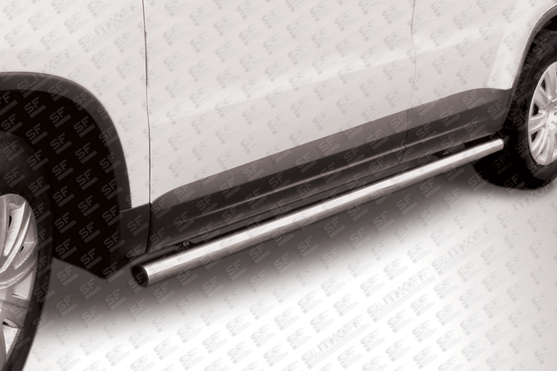 Пороги и боковые трубы на Volkswagen Tiguan фото 55