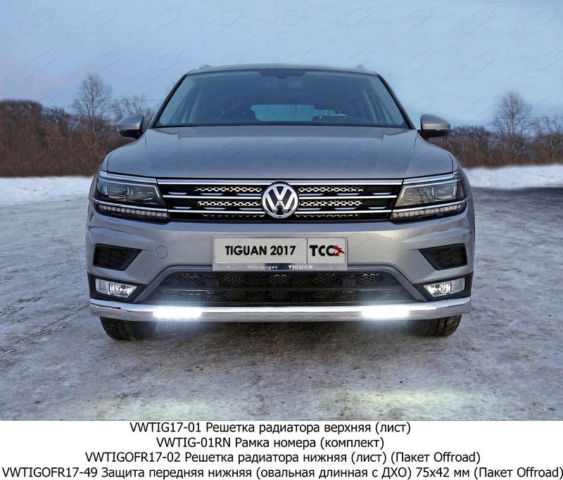 Защита переднего бампера на Volkswagen Tiguan фото 110