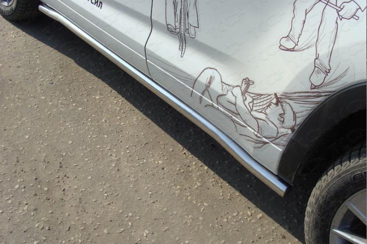 Пороги и боковые трубы на Toyota Highlander фото 1