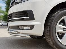 Защита переднего бампера на Volkswagen Caravelle/Multivan/Transporter фото 7