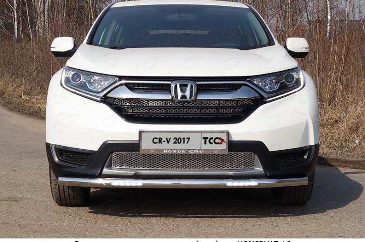 Защита переднего бампера на Honda CRV фото 1