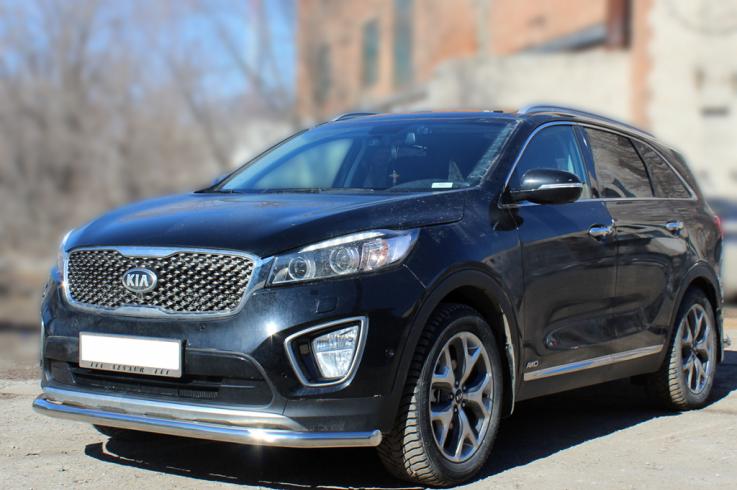 Защита переднего бампера на Kia Sorento Prime фото 1