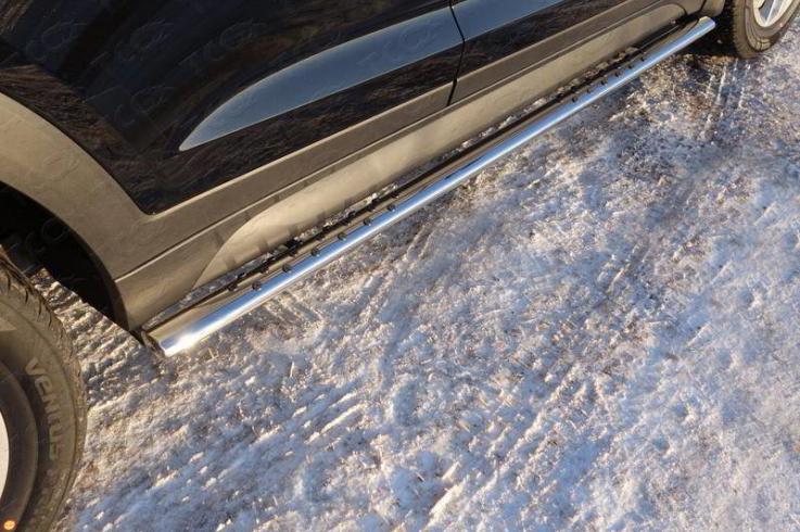 Пороги и боковые трубы на Hyundai Tucson фото 1