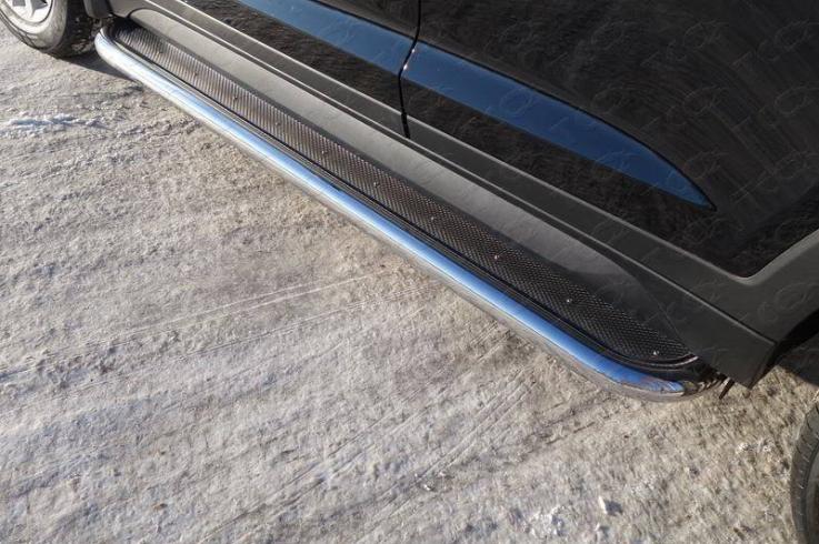 Пороги и боковые трубы на Hyundai Tucson фото 1