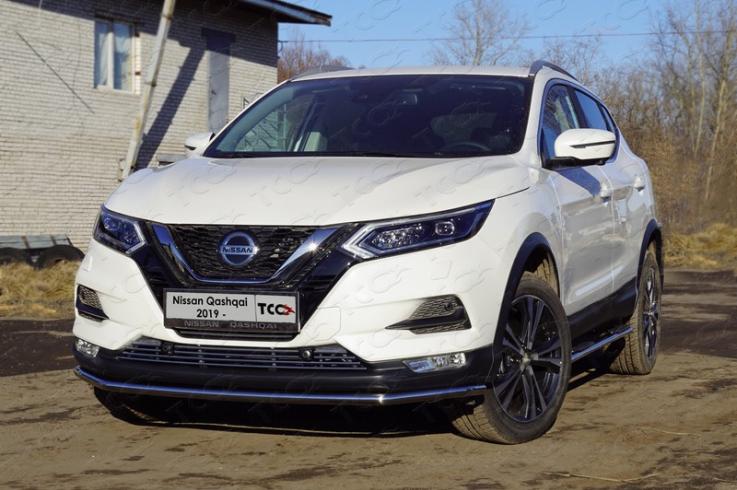 Защита переднего бампера на Nissan Qashqai фото 1
