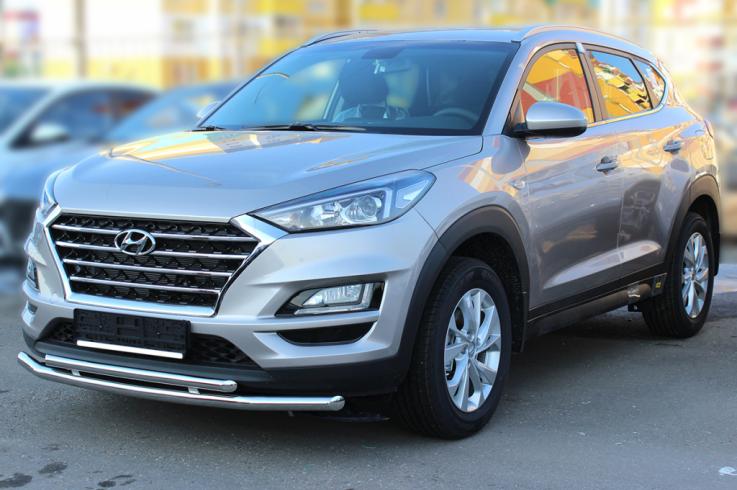 Защита переднего бампера на Hyundai Tucson фото 1