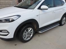 Пороги и боковые трубы на Hyundai Tucson фото 3