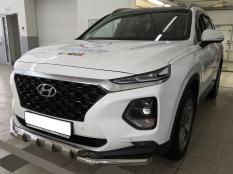 Защита переднего бампера на Hyundai Santa Fe фото 4