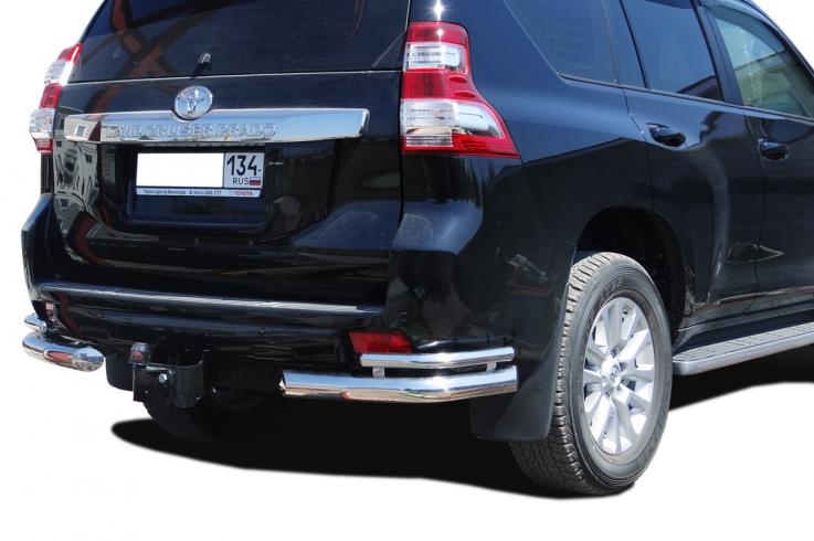Защита заднего бампера на Toyota Land Cruiser Prado 150 фото 1
