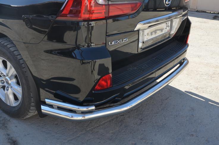 Защита заднего бампера на Lexus LX570-LX450D фото 1