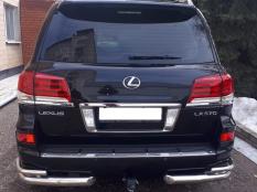 Защита заднего бампера на Lexus LX570-LX450D фото 4