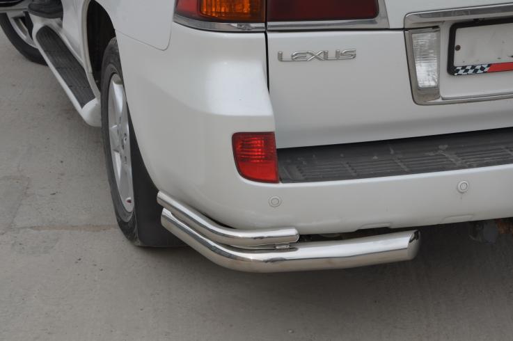 Защита заднего бампера на Lexus LX570-LX450D фото 1