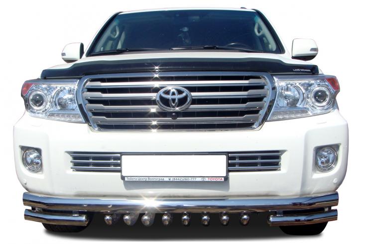 Защита переднего бампера на Toyota Land Cruiser 200 фото 1