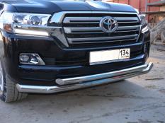 Защита переднего бампера на Toyota Land Cruiser 200 фото 5