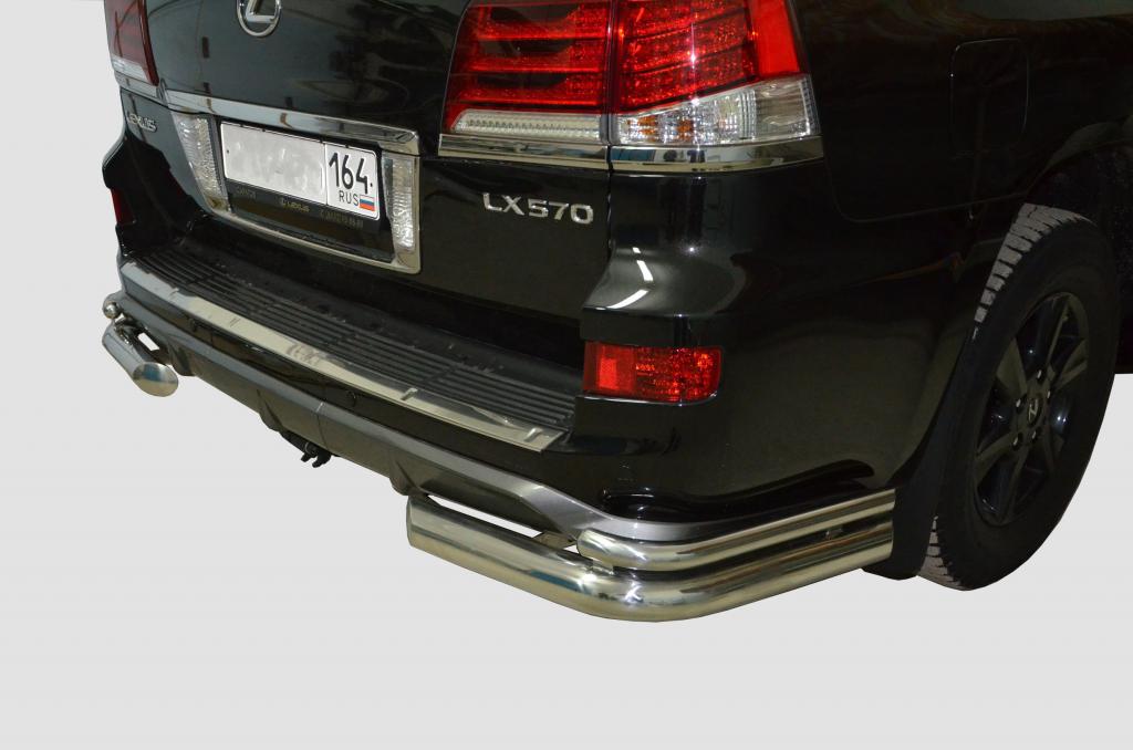 Защита заднего бампера на Lexus LX 570 Sport фото 9