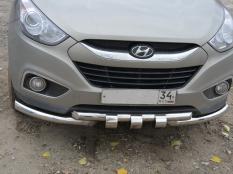 Защита переднего бампера на Hyundai IX35 фото 4