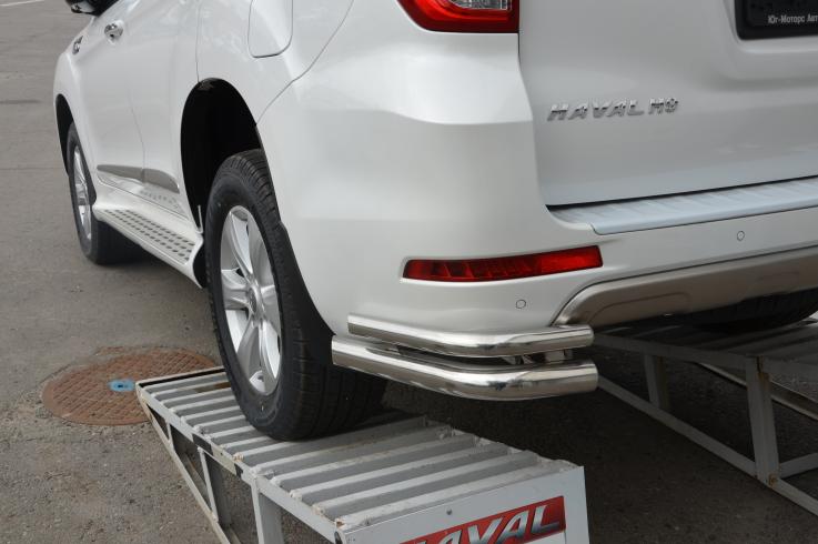Защита заднего бампера на Haval H9 фото 1