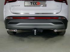 Защита заднего бампера на Hyundai Santa Fe фото 4