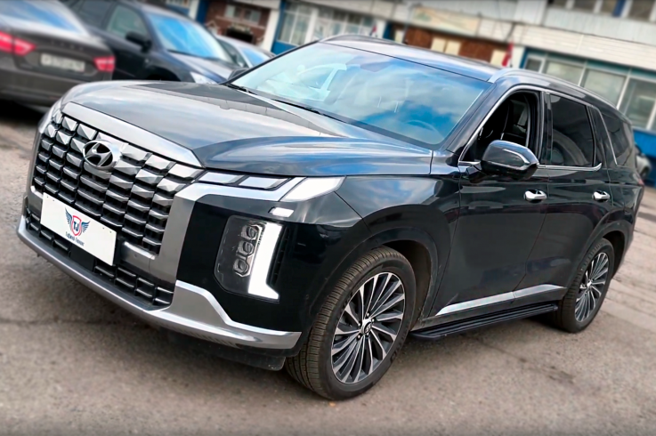 Пороги и боковые трубы на Hyundai Palisade фото 1