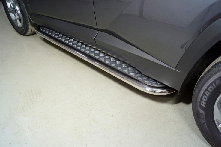 Пороги и боковые трубы на Hyundai Tucson фото 1