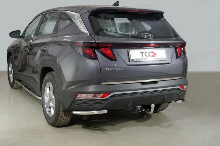 Защита заднего бампера на Hyundai Tucson фото 1