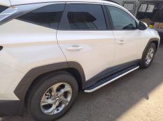 Пороги и боковые трубы на Hyundai Tucson фото 8