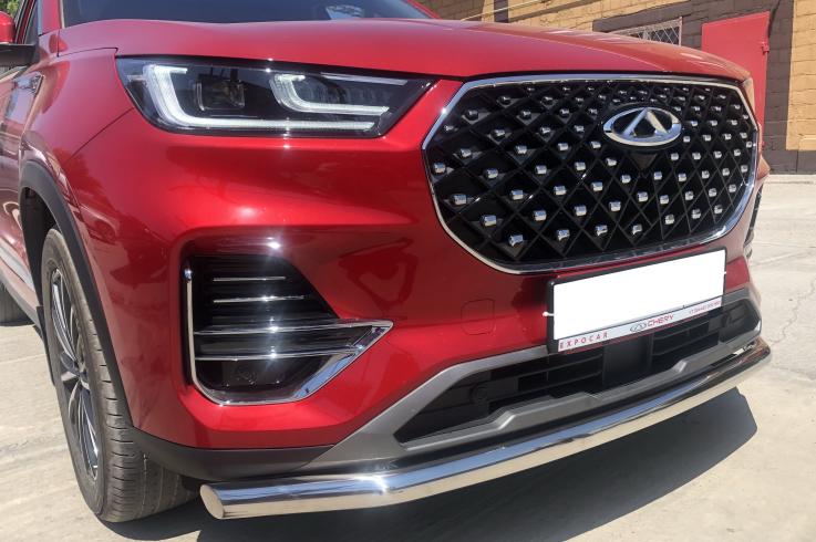 Защита переднего бампера на Chery Tiggo 8 Pro фото 1