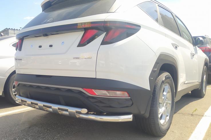 Защита заднего бампера на Hyundai Tucson фото 1