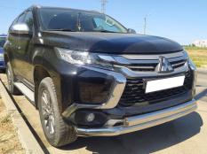 Защита переднего бампера на Mitsubishi Pajero Sport фото 4