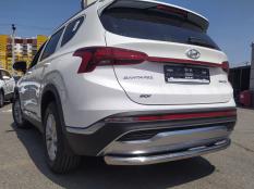 Защита заднего бампера на Hyundai Santa Fe фото 6