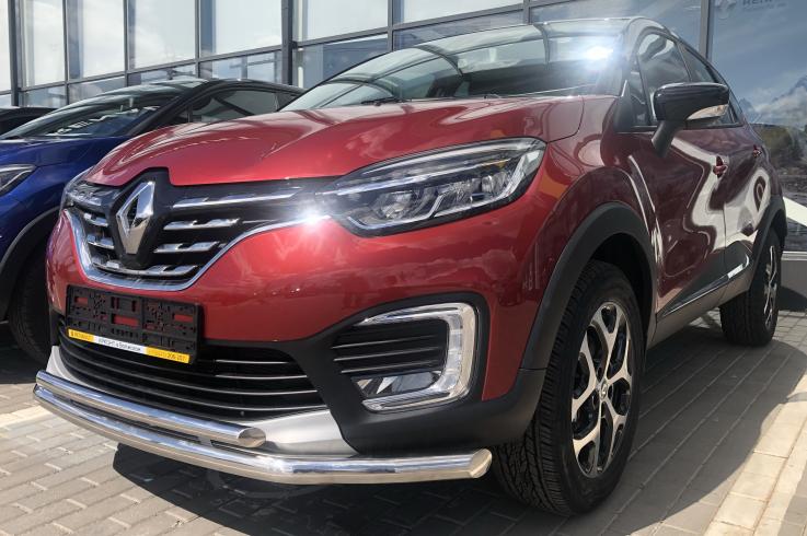 Защита переднего бампера на Renault Kaptur фото 1