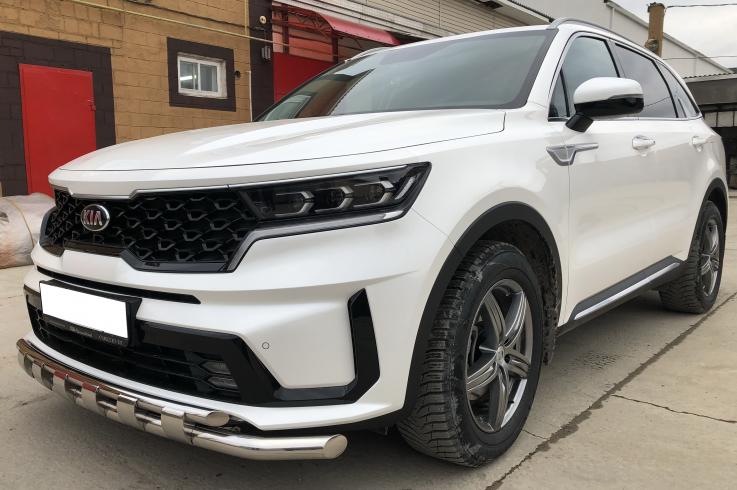 Защита переднего бампера на Kia Sorento фото 1