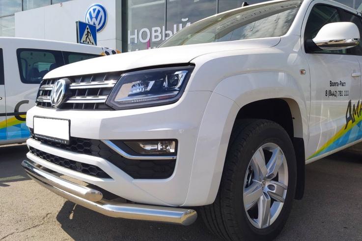 Защита переднего бампера на Volkswagen Amarok фото 1