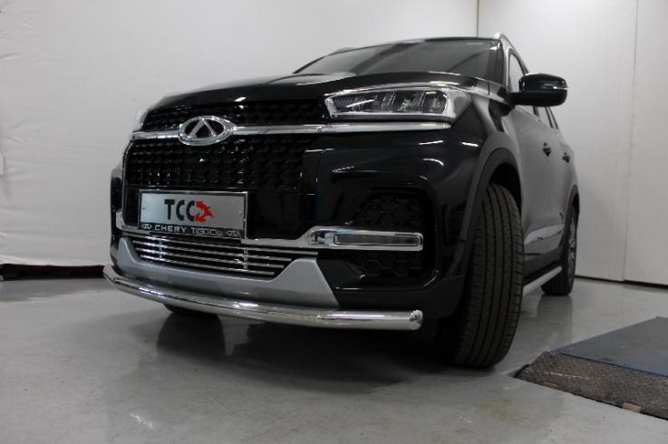 Защита переднего бампера на Chery Tiggo 8 фото 1