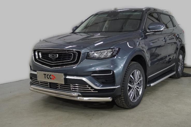 Защита переднего бампера на Geely / Belgee Atlas Pro / X70 фото 1
