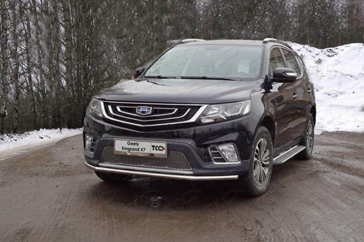 Защита переднего бампера на Geely / Belgee Emgrand X7 фото 1