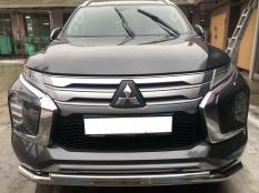 Защита переднего бампера на Mitsubishi Pajero Sport фото 5