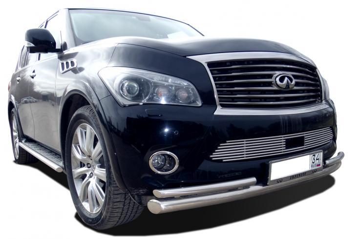 Защита переднего бампера на Infiniti QX56 фото 1
