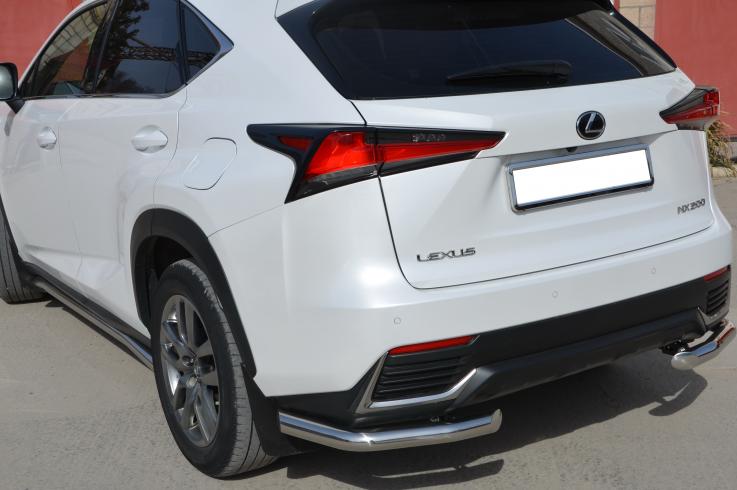 Защита заднего бампера на Lexus NX 200 фото 1